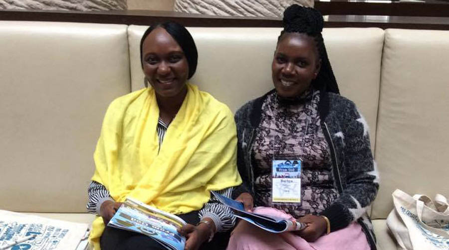 Elizabeth Massaba (L) with Barbra Mwansa at the 2017 Heartbeat International Annual Conference.