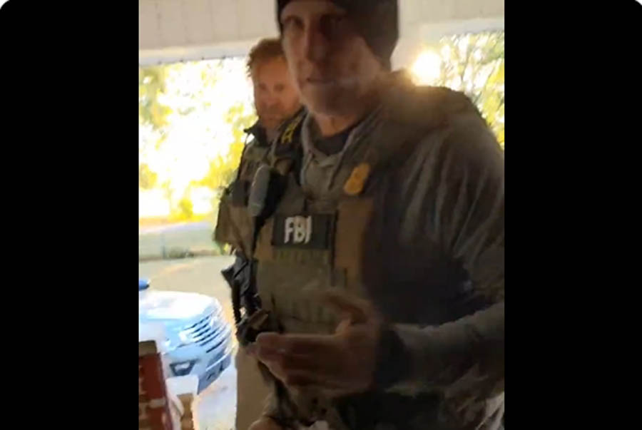 FBI agents engage mid-arrest with the wife of Paul Vaughn, one of 11 pro-life activists indicted under the FACE Act for protesting outside of a Tenn. abortion facility in March 2021. 