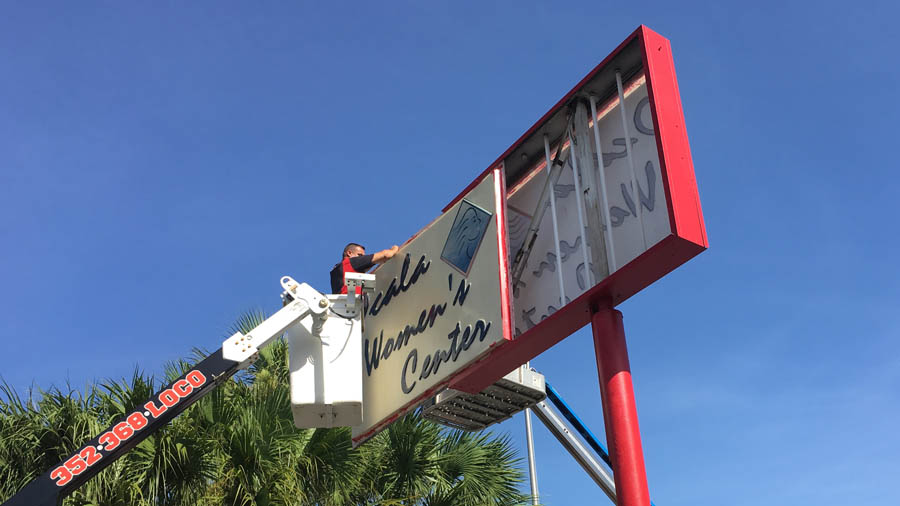 Signage removed at the former Ocala Women's Clinic, an abortion mill formerly run by ex-abortionist James Pendergraft