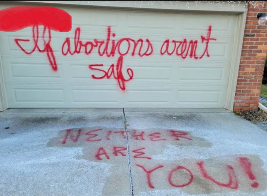 A new low: pregnancy center board member’s home vandalized