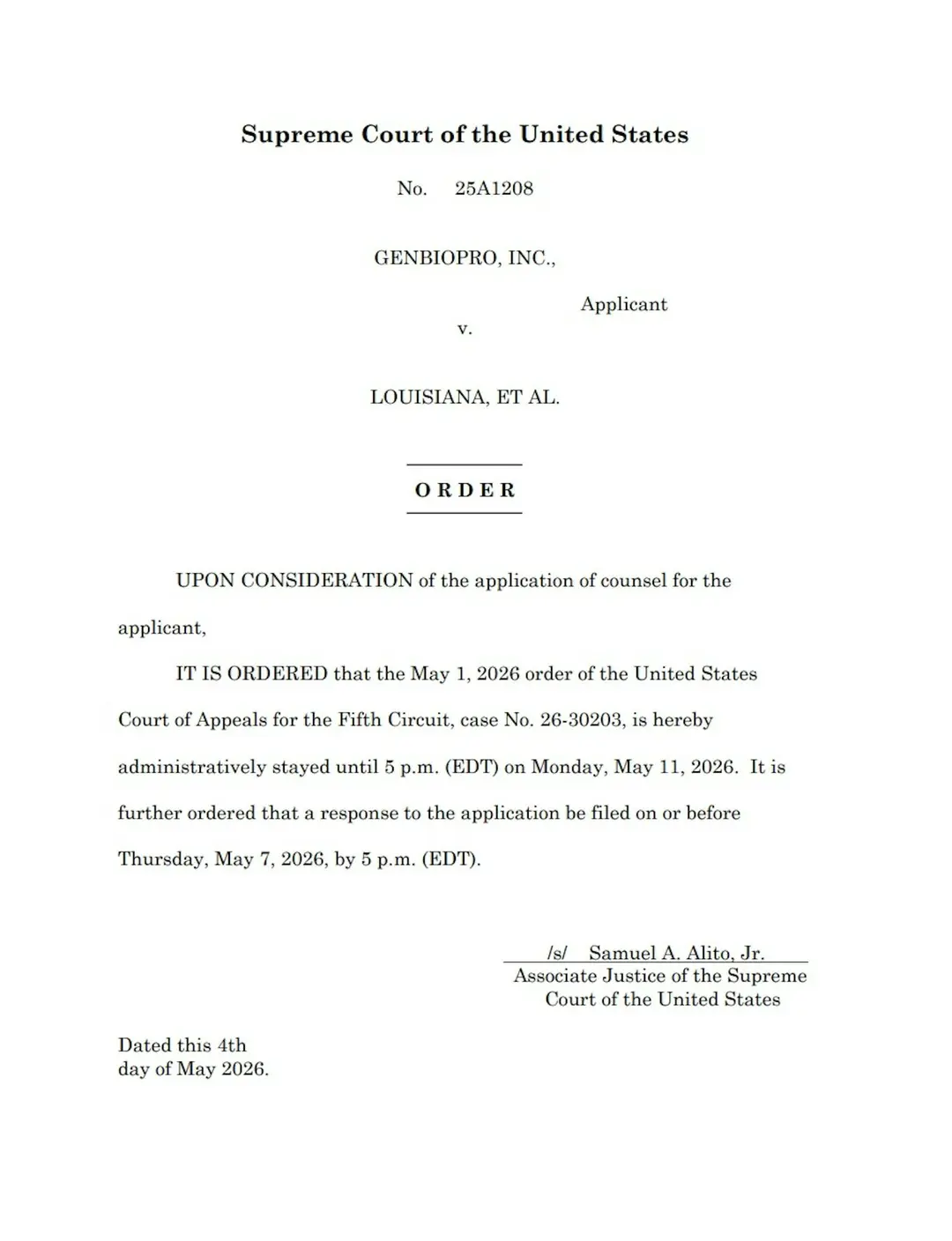 SCOTUS order temporarily pauses stay on appeals court ruling for mail-order abortion pills
