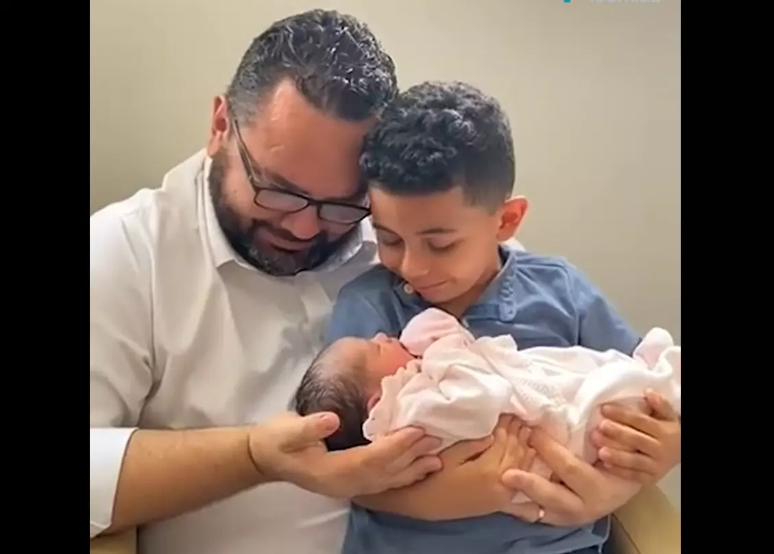 WATCH: Emotional video as father and son meet ‘miracle’ baby girl