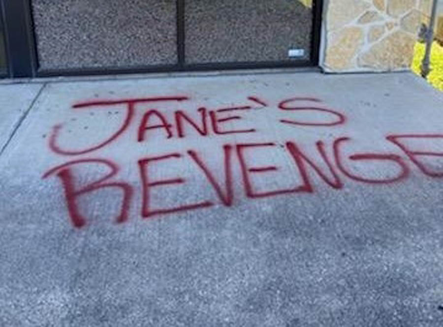 Pro-abortion vandalism committed against Elizabeth's New Life Center in Dayton, Ohio