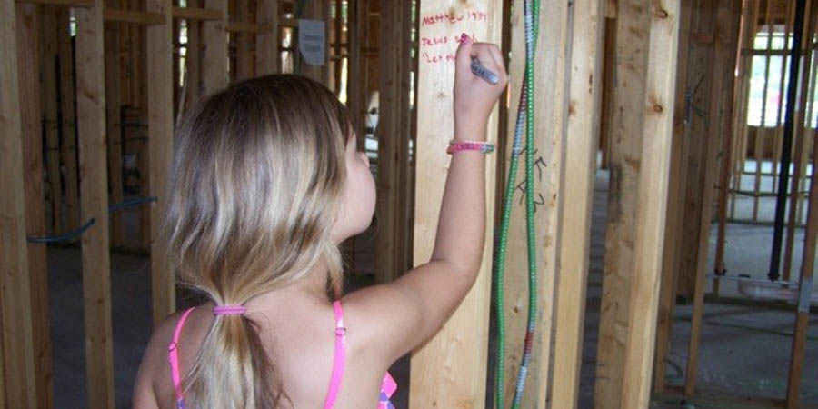 "Hope," a fitting name for a girl whose brother was rescued from abortion by Options for Life, gave $2.38 for the center's new location. She's writing Matt. 19:14 - "Let the children come to me" during the remodel 