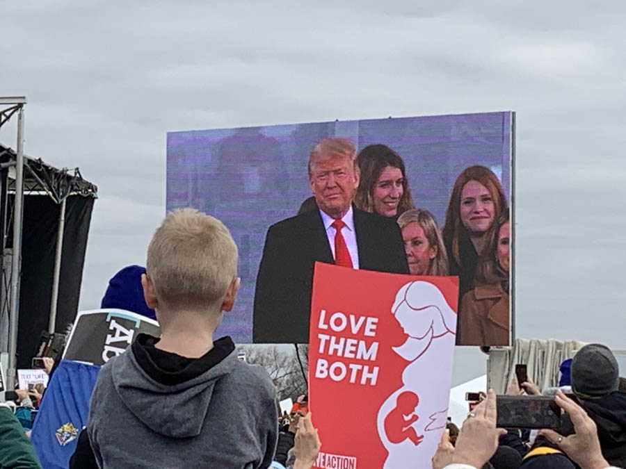 President Donald Trump speaks at the 2020 march for Life