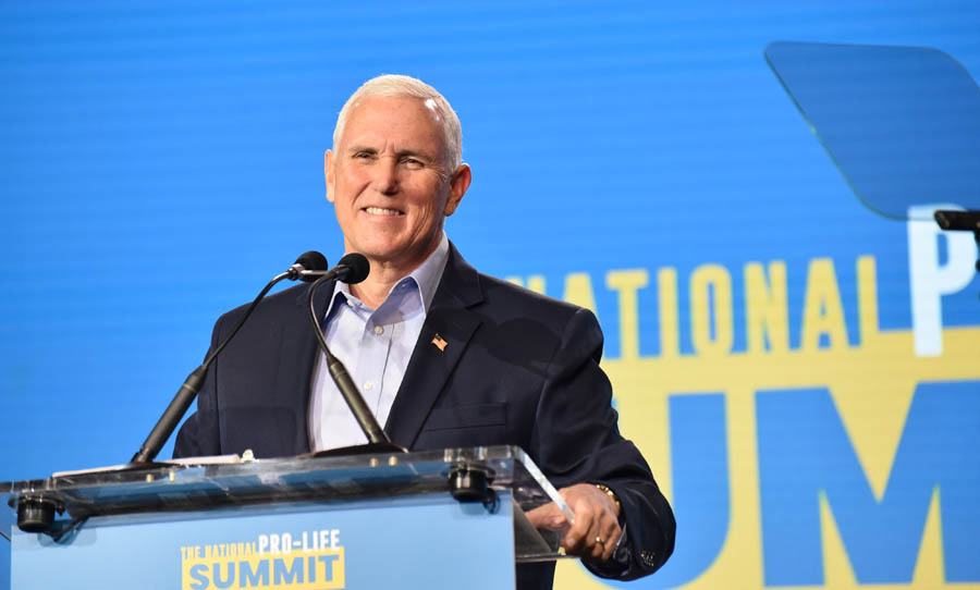 Former Vice President Mike Pence addresses the Students for Life of America Pro-Life Summit