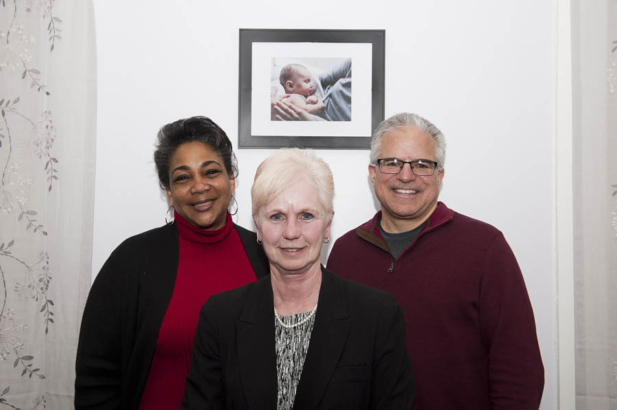 Futures Pregnancy Care is a church-backed, pro-life pregnancy support center located in downtown Lyndonville. Shown are staffers, from left, client advocate Deanna Stephens, executive director Carmen Menard, and board chairman Joel Battaglia