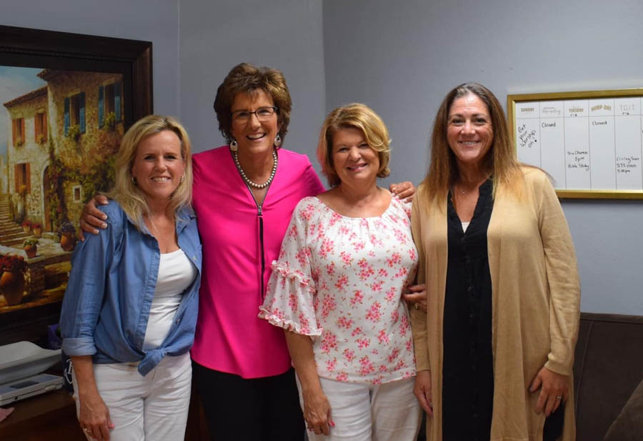 Bella Vita Pregnancy Center co-founder and President Becky Bailey, the late Congresswoman Jackie Walorski, Bella Vita Board President Deb Wappel, and Starke County Prosecutor Leslie Baker.