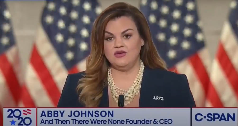 Abby Johnson gives her address at the 2020 Republican National Convention