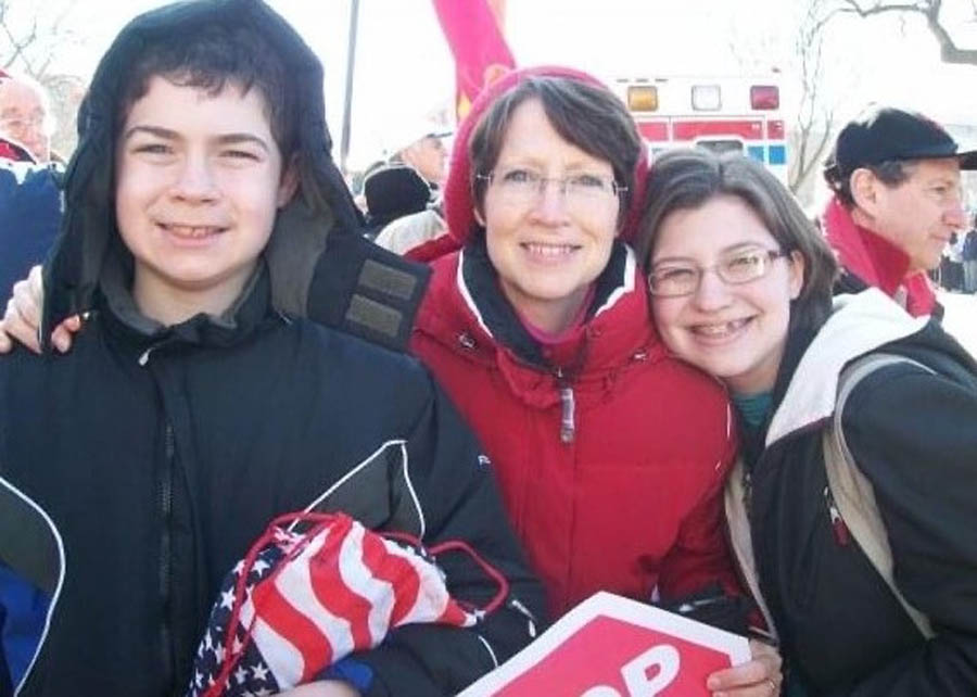 The Hinshaws; Joseph, Eileen and Claire, at the 2009 March for Life