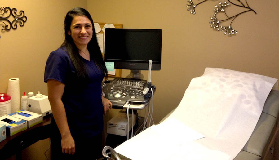 Alondra Cooley, New Hope's nurse manager, in the newly opened ultrasound room.