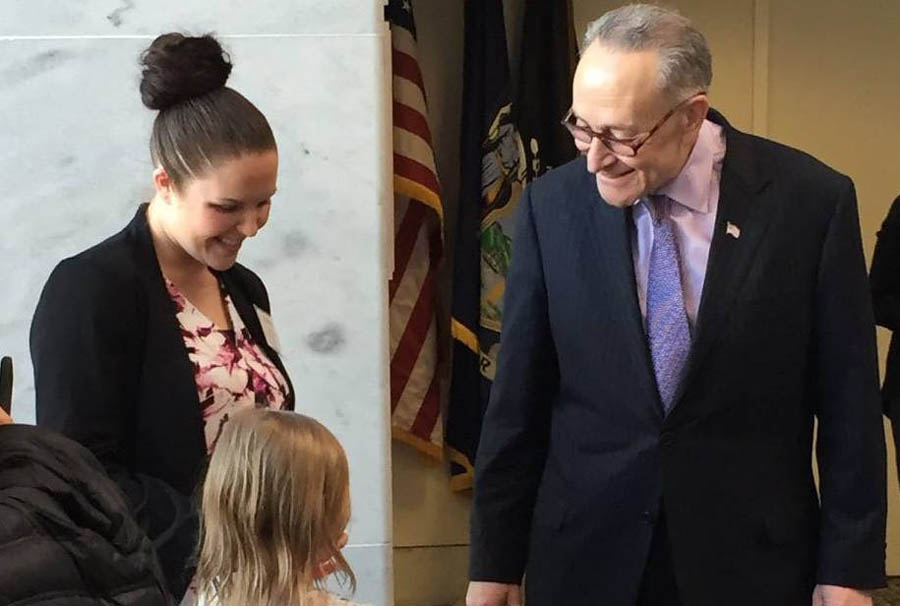 Kailee and Preslee meet with Sen. Chuck Schumer (D-NY)