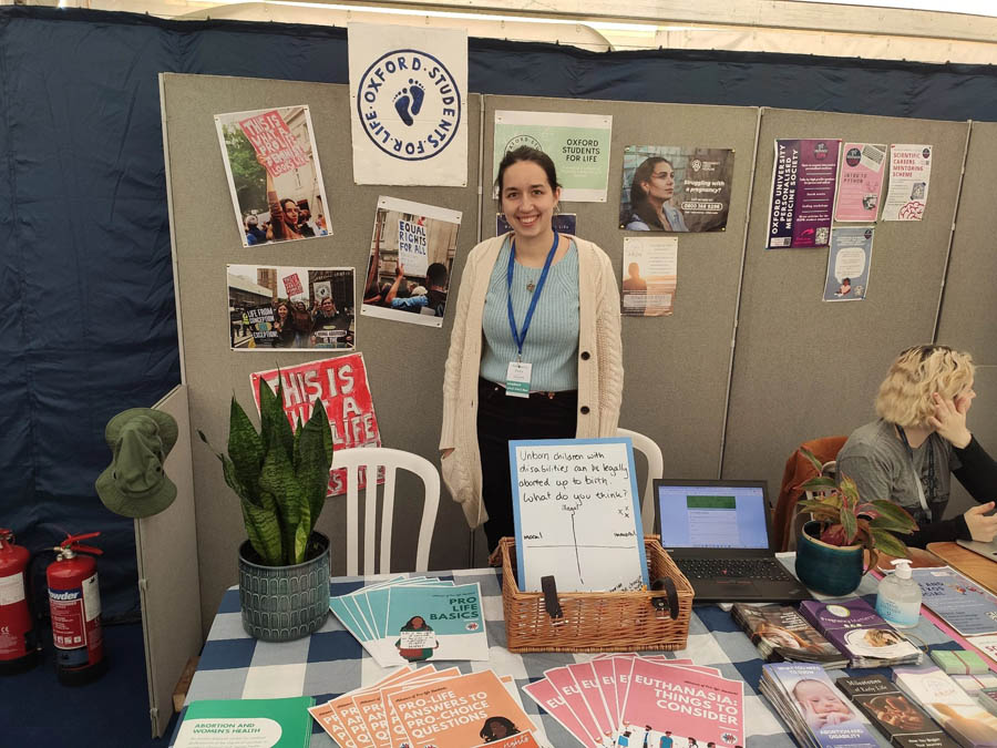Oxford Students for Life President Anna Fleischer at Oxford University’s Student Union’s Freshers’ Fair