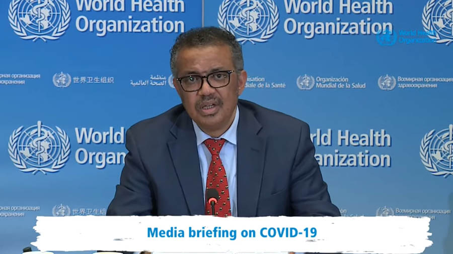  WHO Director-General Dr. Tedros Adhanom Ghebreyesus gives the organization's April 6 daily COVID-19 briefing