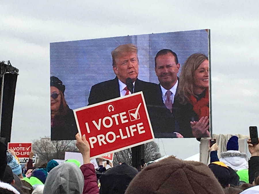 President Donald Trump addresses the 2020 March for Life rally