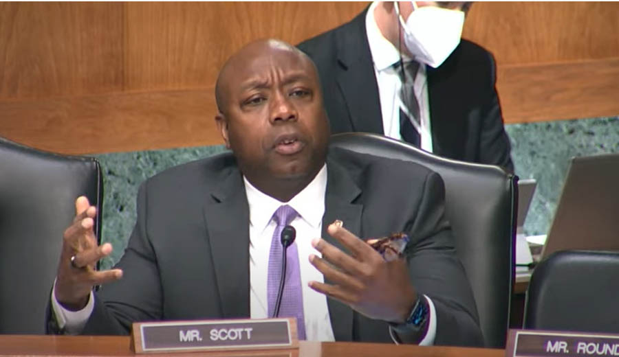 Senator Tim Scott questions Secretary Janet Yellen at the May 10, 2022, Banking Committee Hearing