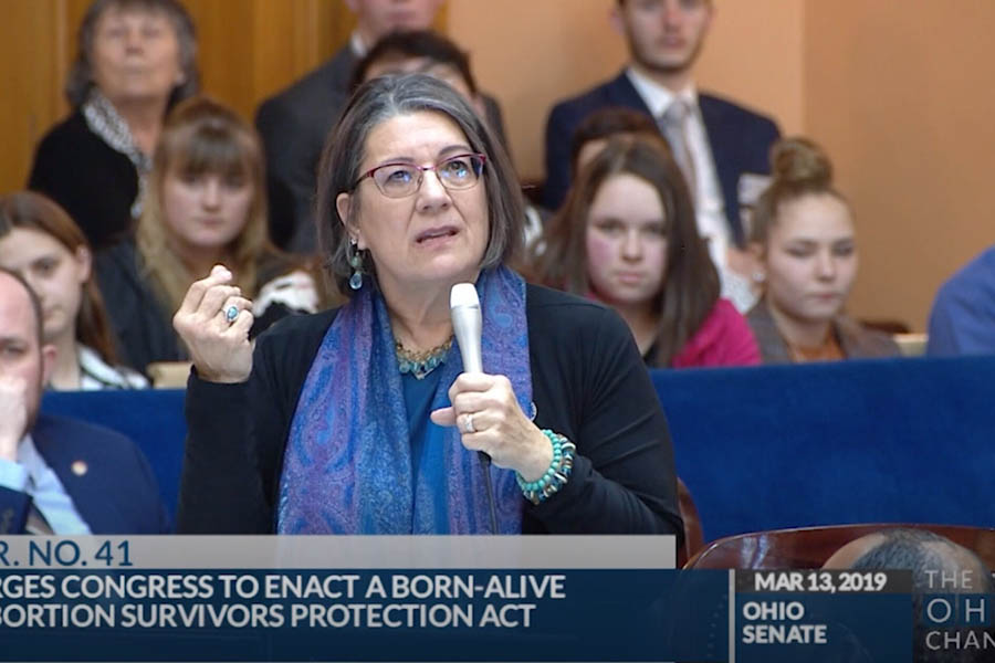 Democratic State Senator Nickie Antonio tells the Ohio Senate, "We should do everything we can," when discussing a federal bill which would protect abortion survivors once they are born.