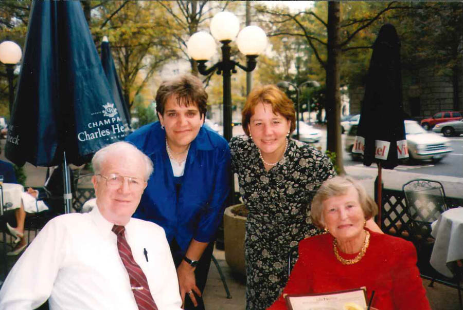 Dr. John C. Wilke and Barbara Wilke with long-time pregnancy center director Mary Hamm (center left) and Peggy Hartshorn (center right) in Washington, D.C. in 2006.