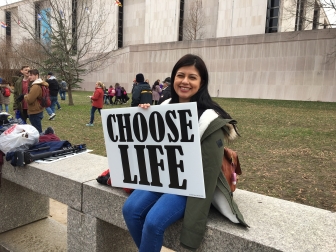 A pro-life pilgrim at the 2020 March for Life