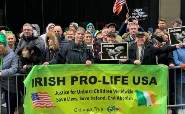 Pro-life activists gathered across from St. Patrick’s Cathedral in New York City to demonstrate and  pray for the end of taxpayer funded and legalized abortion in Ireland and New York