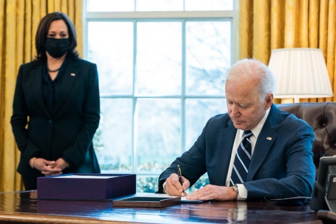 &quot;Before I took office, I promised you that help was on the way. Today, I signed the American Rescue Plan into law, and can officially say: help is here.&quot; - Joe Biden, President Biden Twitter