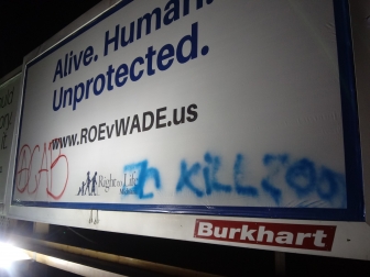 Pro-life billboard vandalized again in South Bend, Indiana