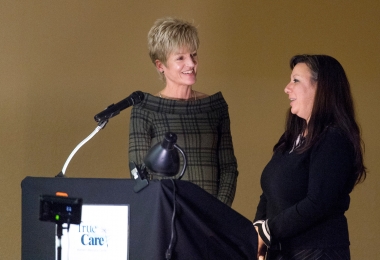 Michelle (right), a former client at True Care in Casper, Wyoming, with executive director Terry Winship.