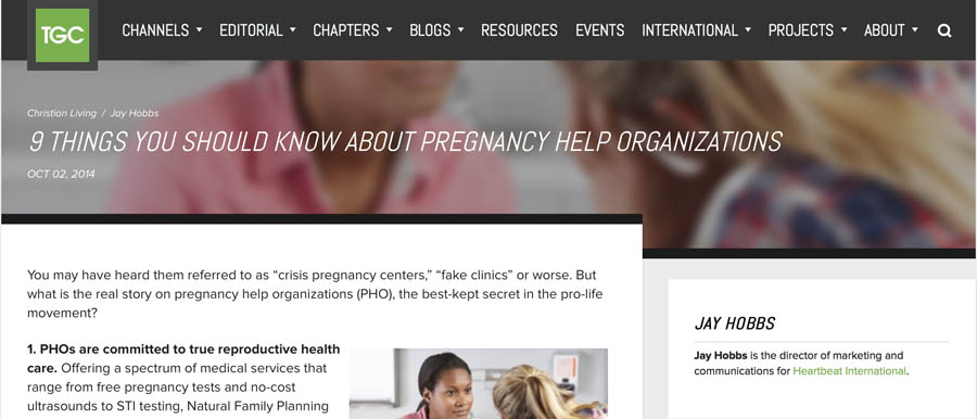 Pregnancy Centers Featured by The Gospel Coalition